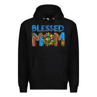 Black blessed mom autism Premium Hoodie - AdoDesignShop