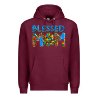 Burgundy blessed mom autism Premium Hoodie - AdoDesignShop