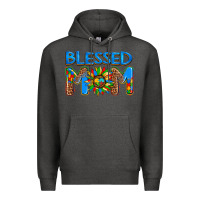 Charcoal Heather blessed mom autism Premium Hoodie - AdoDesignShop