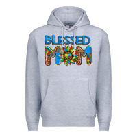 Heather Grey blessed mom autism Premium Hoodie - AdoDesignShop