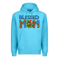 Ocean Blue blessed mom autism Premium Hoodie - AdoDesignShop