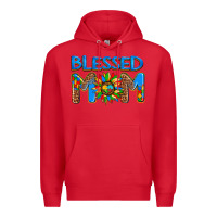 Red blessed mom autism Premium Hoodie - AdoDesignShop