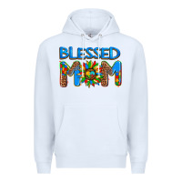 White blessed mom autism Premium Hoodie - AdoDesignShop