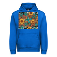Cobalt cross gemstone and sunflower Urban Hoodie - Artiststas