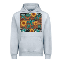 Heather Grey cross gemstone and sunflower Urban Hoodie - Artiststas