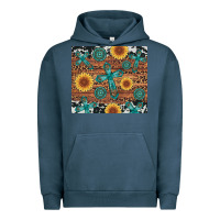 Pigment Midnight Navy cross gemstone and sunflower Urban Hoodie - Artiststas