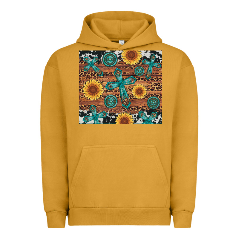 Cross Gemstone And Sunflower Urban Hoodie by Artiststas | Teevron