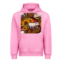 Fuchsia Pink pig and barn Urban Hoodie - BundleAndBundleShop