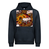 Navy pig and barn Urban Hoodie - BundleAndBundleShop