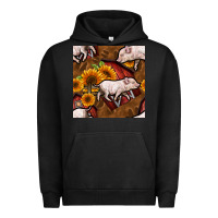Pigment Black pig and barn Urban Hoodie - BundleAndBundleShop