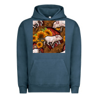 Pigment Midnight Navy pig and barn Urban Hoodie - BundleAndBundleShop