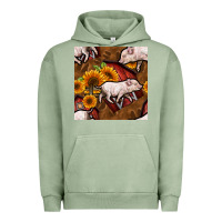 Pigment Oil Green pig and barn Urban Hoodie - BundleAndBundleShop