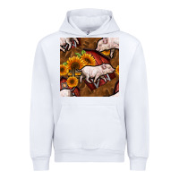 White pig and barn Urban Hoodie - BundleAndBundleShop