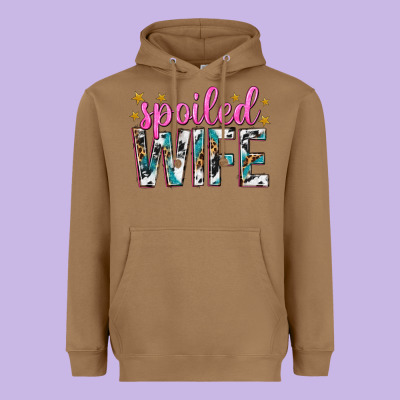 Spoiled Wife Heavyweight Hoodie Designed By Texasbilliewilder
