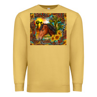 Antique Gold western horse and sunflower Premium Sweatshirt - RanaPortraitStore