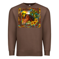 Chestnut western horse and sunflower Premium Sweatshirt - RanaPortraitStore