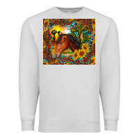 Dove Grey western horse and sunflower Premium Sweatshirt - RanaPortraitStore