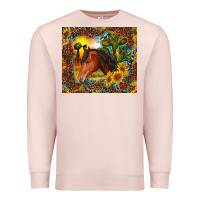 Pale Pink western horse and sunflower Premium Sweatshirt - RanaPortraitStore