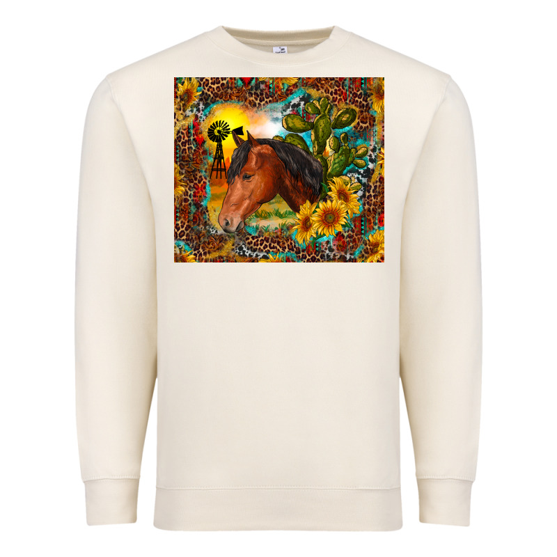Western Horse And Sunflower Premium Sweatshirt by RanaPortraitStore | Teevron