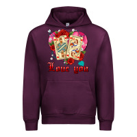 Mauve Wine love you playing cards roses and pearls Urban Hoodie - AdoDesignShop