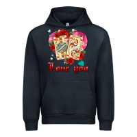 Navy love you playing cards roses and pearls Urban Hoodie - AdoDesignShop