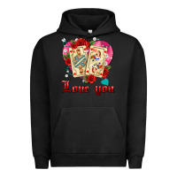 Pigment Black love you playing cards roses and pearls Urban Hoodie - AdoDesignShop