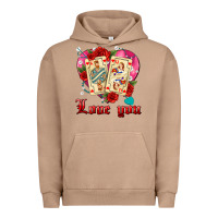 Pigment Burro love you playing cards roses and pearls Urban Hoodie - AdoDesignShop