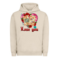 Pigment French Oak love you playing cards roses and pearls Urban Hoodie - AdoDesignShop