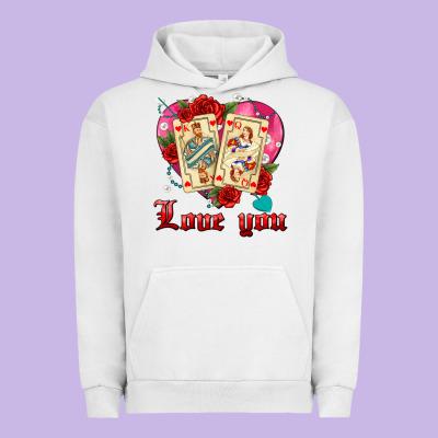 Love You Playing Cards Roses And Pearls Urban Hoodie Designed By Adodesignshop