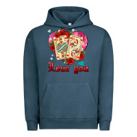 Pigment Midnight Navy love you playing cards roses and pearls Urban Hoodie - AdoDesignShop