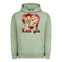 Pigment Oil Green love you playing cards roses and pearls Urban Hoodie - AdoDesignShop
