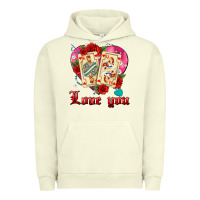 Pigment Pistachio love you playing cards roses and pearls Urban Hoodie - AdoDesignShop