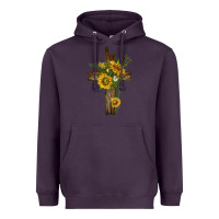 Plum sunflower cross Heavyweight Hoodie - texasbilliewilder