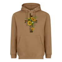Toasted Coconut sunflower cross Heavyweight Hoodie - texasbilliewilder