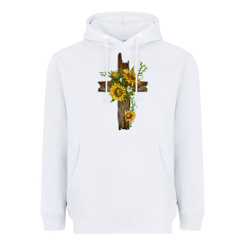 Sunflower Cross Heavyweight Hoodie by texasbilliewilder | Teevron
