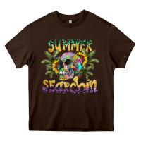 Chocolate Brown Summer Searchin Heavy Core Tee - CowhideDigitalArt