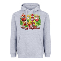 Heather Grey merry christmas wine glasses Heavyweight Hoodie - Zillion Design Studio