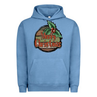Pigment Pebble Blue Merry Christmas Urban Hoodie - JahusDesignShop