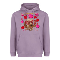 Lavender Valentine's day cockapoo Heavyweight Hoodie - RanaPortraitStore