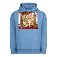 Pigment Pebble Blue valentines day playing cards Urban Hoodie - AdoDesignShop