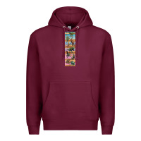Burgundy dinosaurs pen wrap Premium Hoodie - Artiststas