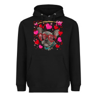 Black Valentine's day french bulldog puppy Heavyweight Hoodie - RanaPortraitStore