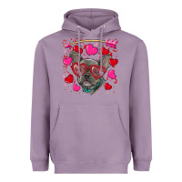 Lavender Valentine's day french bulldog puppy Heavyweight Hoodie - RanaPortraitStore