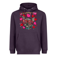 Plum Valentine's day french bulldog puppy Heavyweight Hoodie - RanaPortraitStore