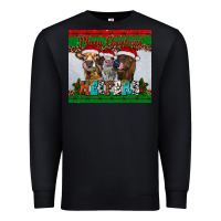 Black merry christmas heifers Premium Sweatshirt - RanaPortraitStore