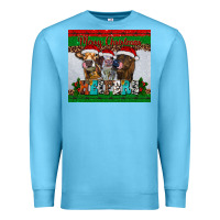 Ocean Blue merry christmas heifers Premium Sweatshirt - RanaPortraitStore