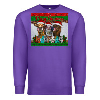 Purple merry christmas heifers Premium Sweatshirt - RanaPortraitStore