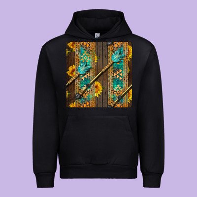 Aztec And Sunflowers Urban Hoodie Designed By Bundleandbundleshop