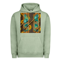 Pigment Oil Green aztec and sunflowers Urban Hoodie - BundleAndBundleShop