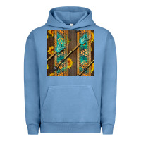 Pigment Pebble Blue aztec and sunflowers Urban Hoodie - BundleAndBundleShop